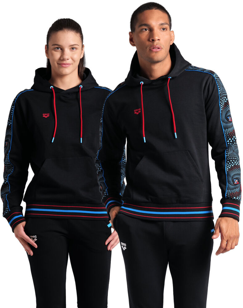 ARENA BLUZA UNISEX  FIREFLOW HOODED SWEAT INSERTS BLACK- BLACK MULTI