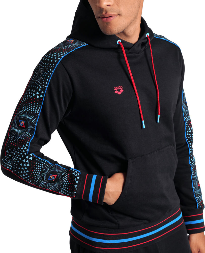 ARENA BLUZA UNISEX  FIREFLOW HOODED SWEAT INSERTS BLACK- BLACK MULTI