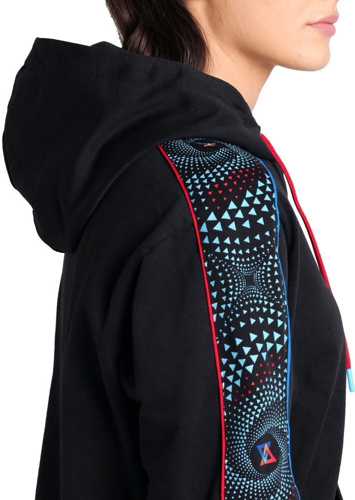 ARENA BLUZA UNISEX  FIREFLOW HOODED SWEAT INSERTS BLACK- BLACK MULTI